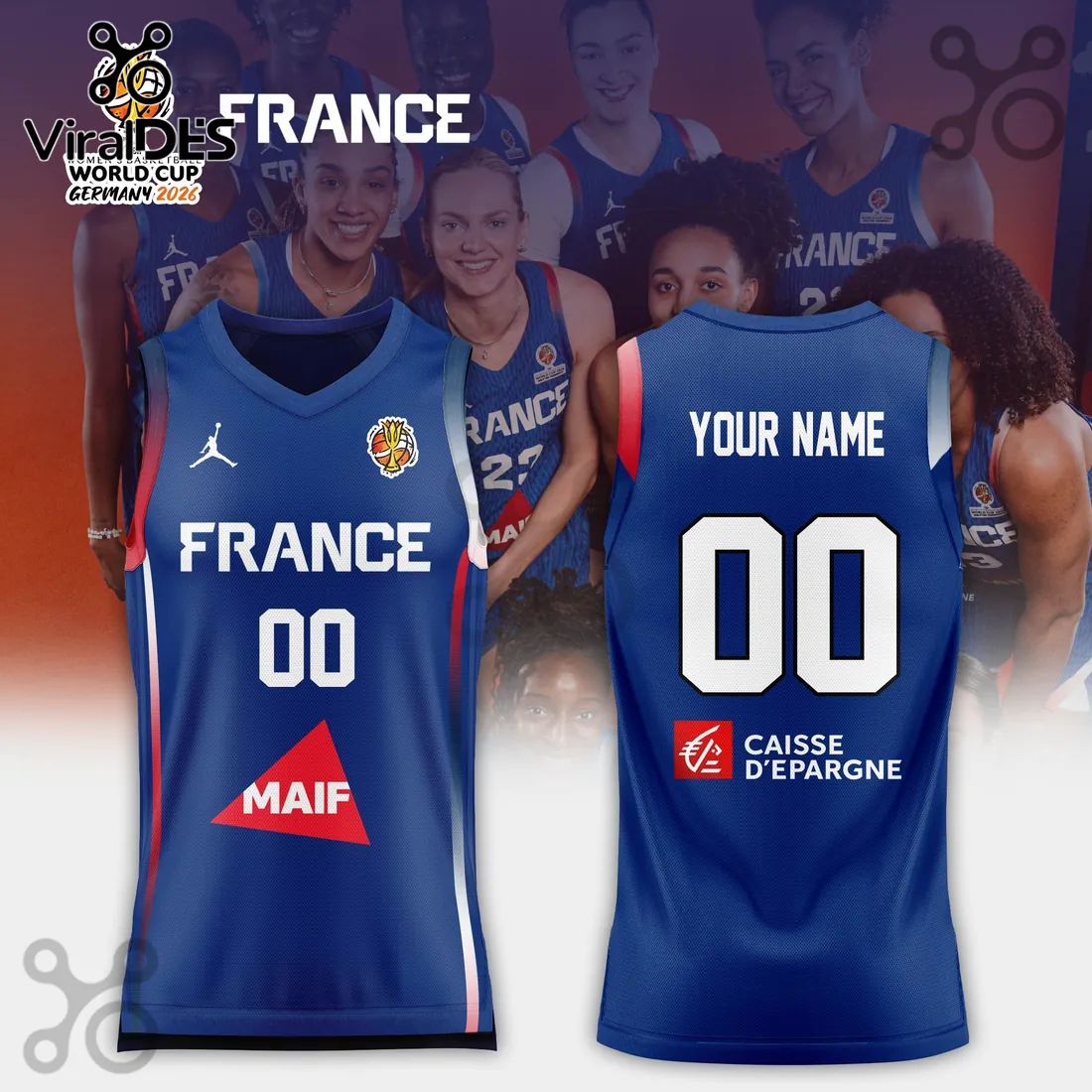 France Women’s Basketball 2026 FIBA World Cup Blue Jersey