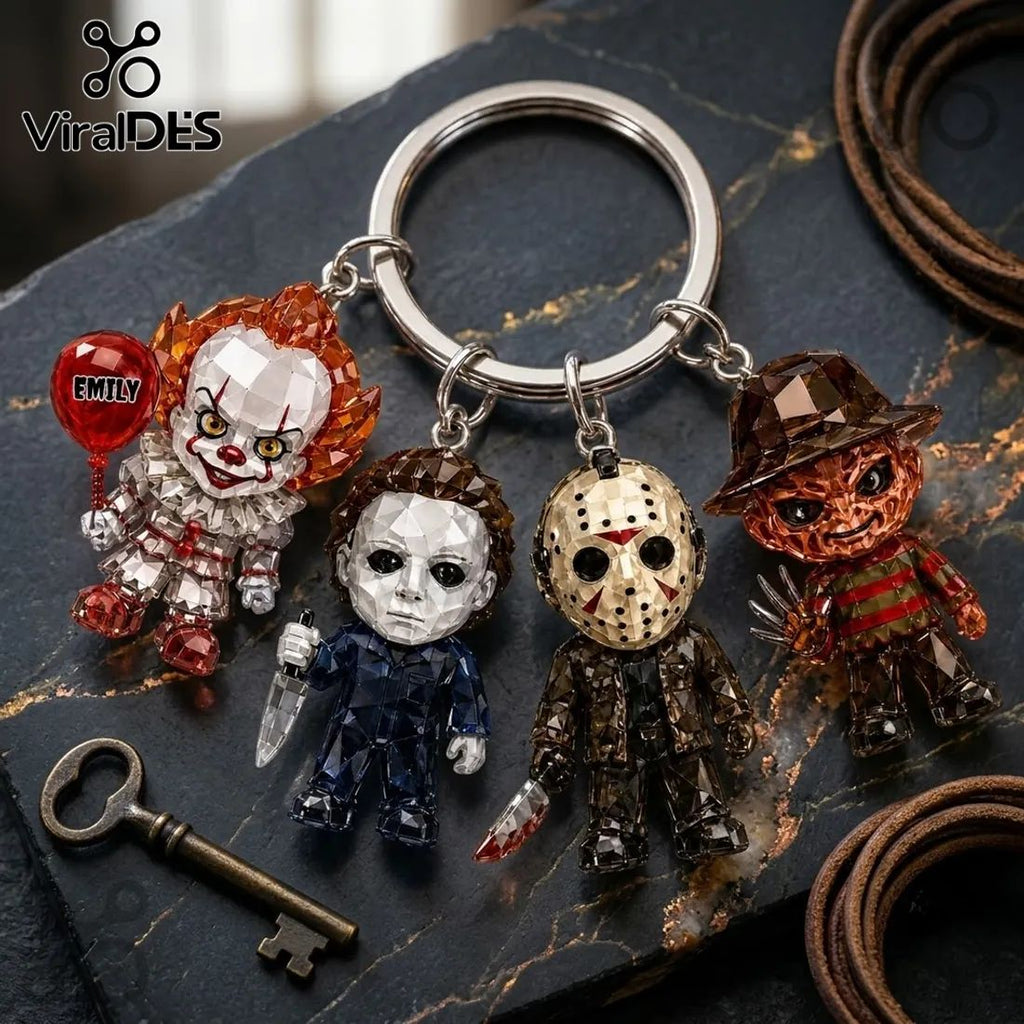 Personalized Horror Movie Characters Crystal Figurine Keychain