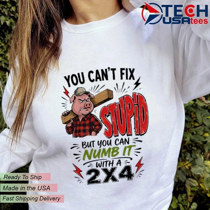 Pig You can’t fix stupid but you can numb it with a 2×4 shirt