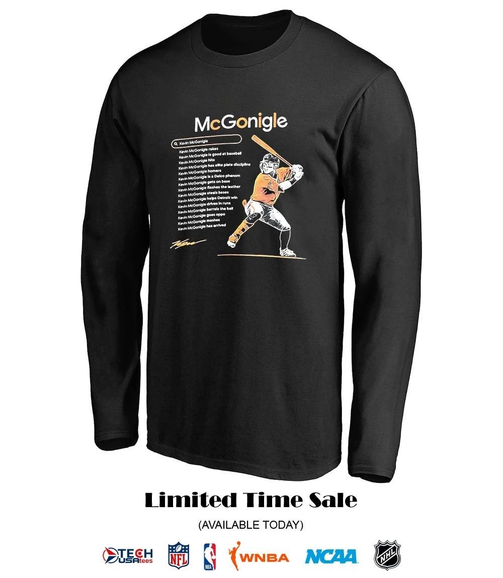 Kevin McGonigle Detroit Tigers Google search signature shirt
