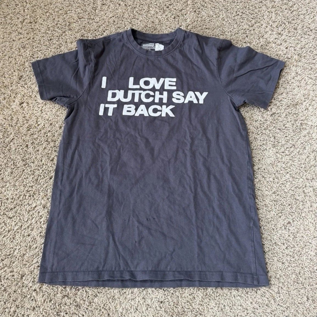 RARE Lonely Ghost Dutch Bros Gray Cotton Graphic Logo Men's Short Sleeve T-Shirt