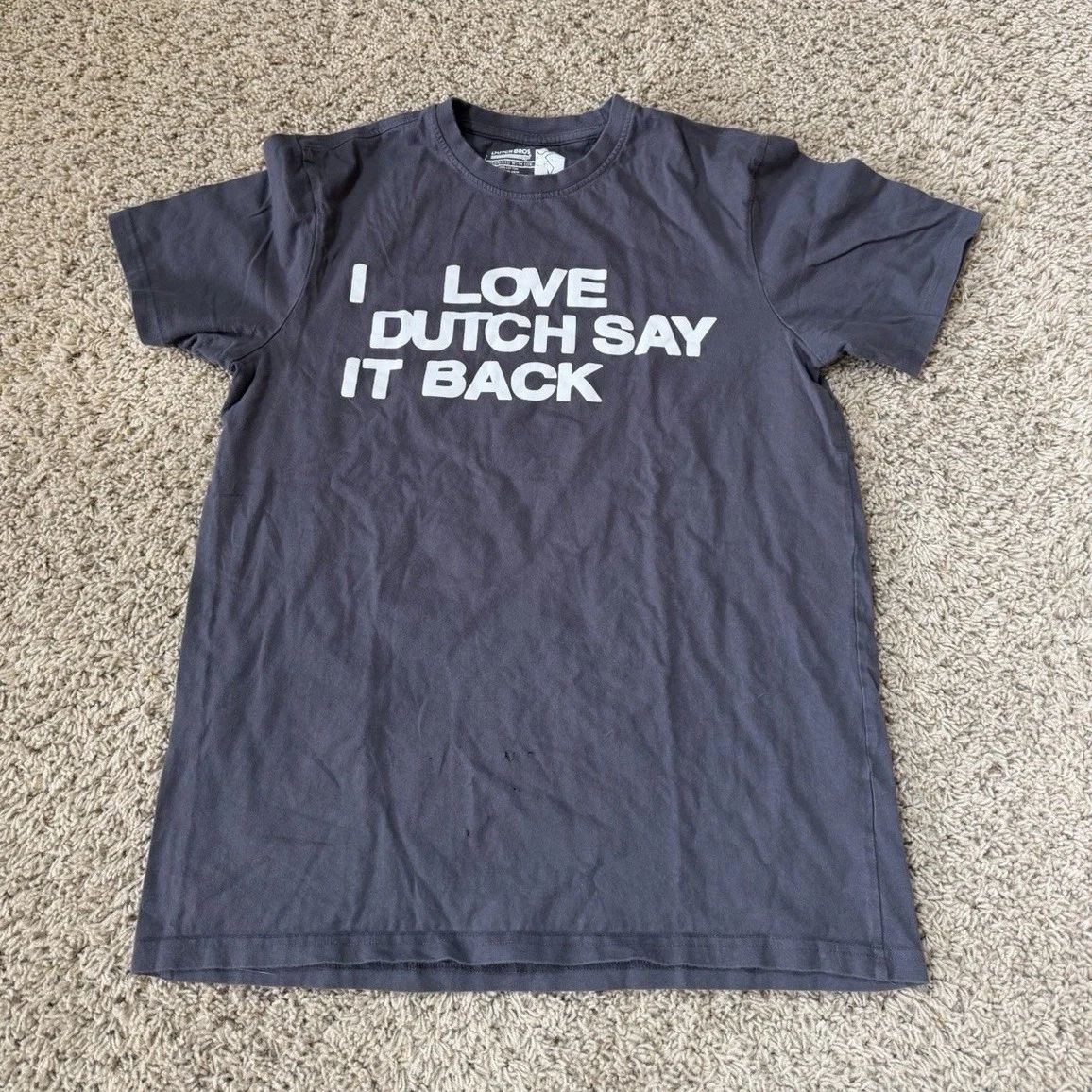 RARE Lonely Ghost Dutch Bros Gray Cotton Graphic Logo Men's Short Sleeve T-Shirt