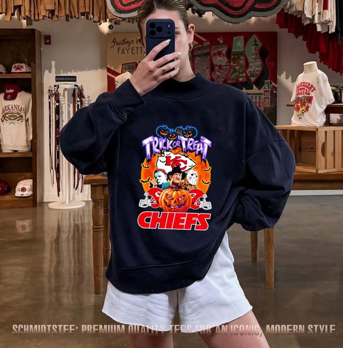Kansas City Chiefs x Horror characters Trick Or Treart Halloween shirt