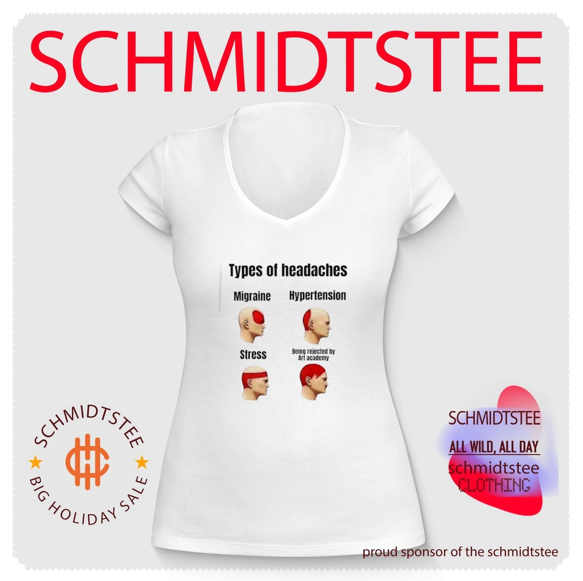 Types of headaches migraine hypertension stress being rejected by art academy shirt