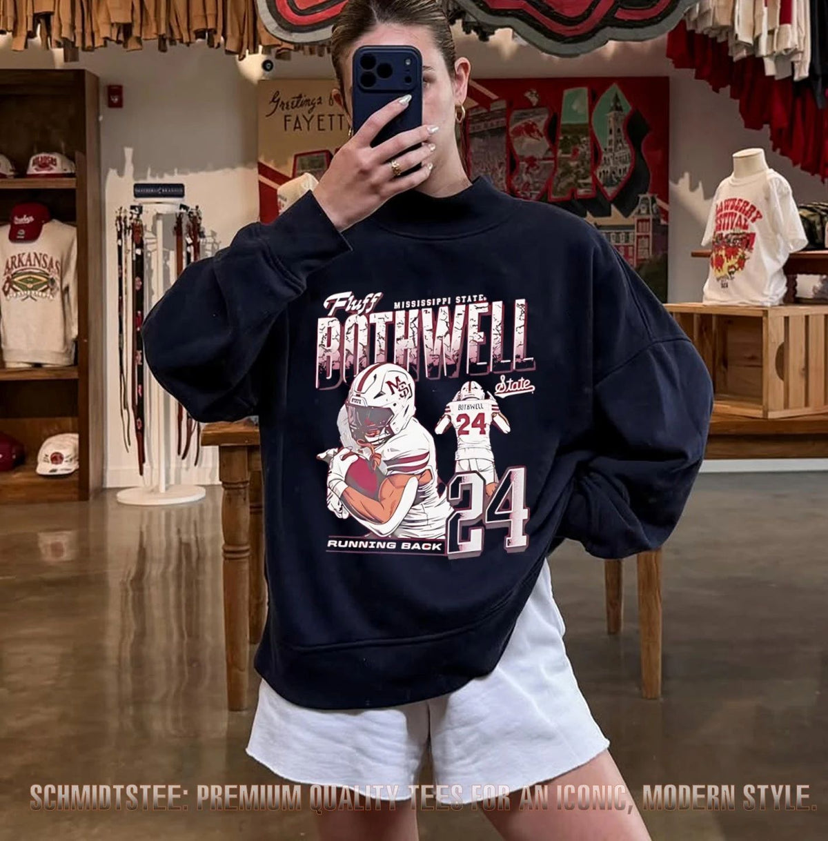 Fluff Bothwell Mississippi State Bulldogs running back vintage shirt