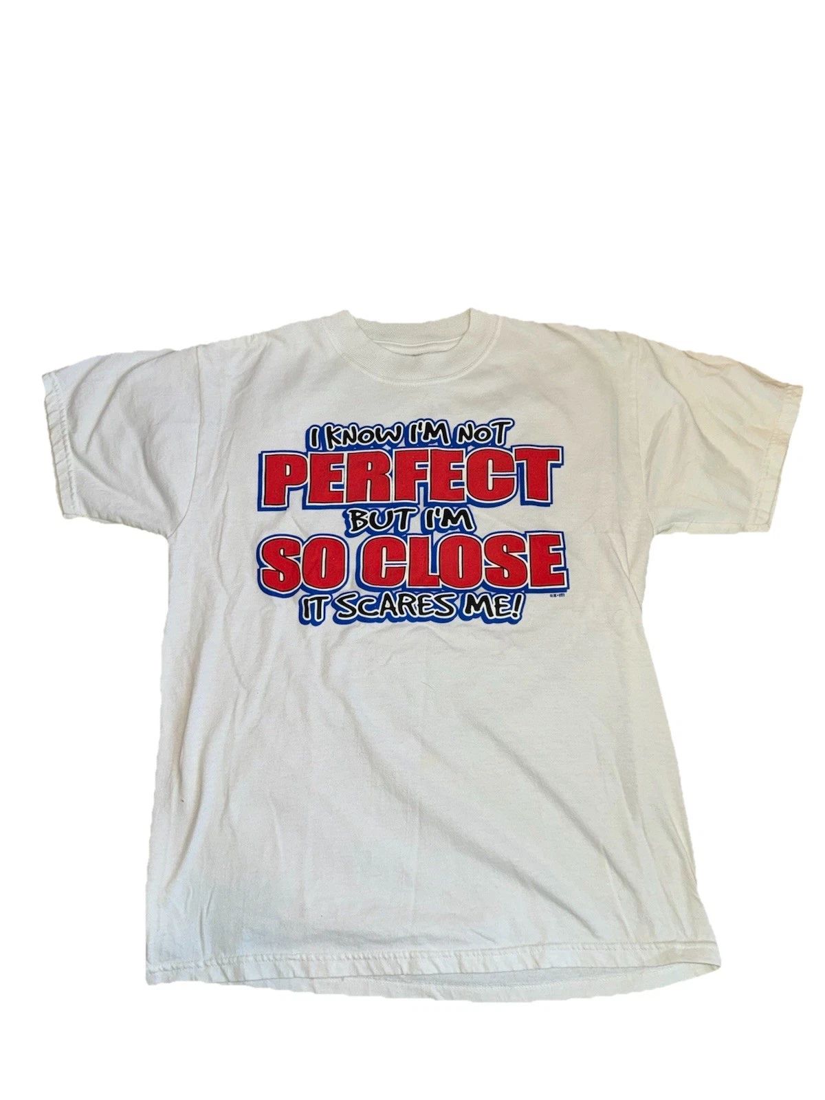 Jerzees Heavyweight Blend Men's White Cotton Blend Graphic Quote M T-Shirt