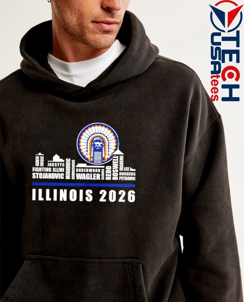 Illinois Fighting Illini 2026 players name skyline shirt