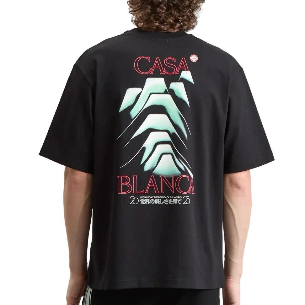 Casablanca Frosty Mountain Screen Printed Oversized T-Shirt In Black Size S