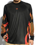 NEW MENS ADIDAS ORIGINALS TREFOIL FLAMES 3 STRIPES SHIRT ~SIZE LARGE  #IS0256