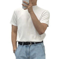 Mens Modern Korean Style Short Sleeve Tops With Slim Silhouette