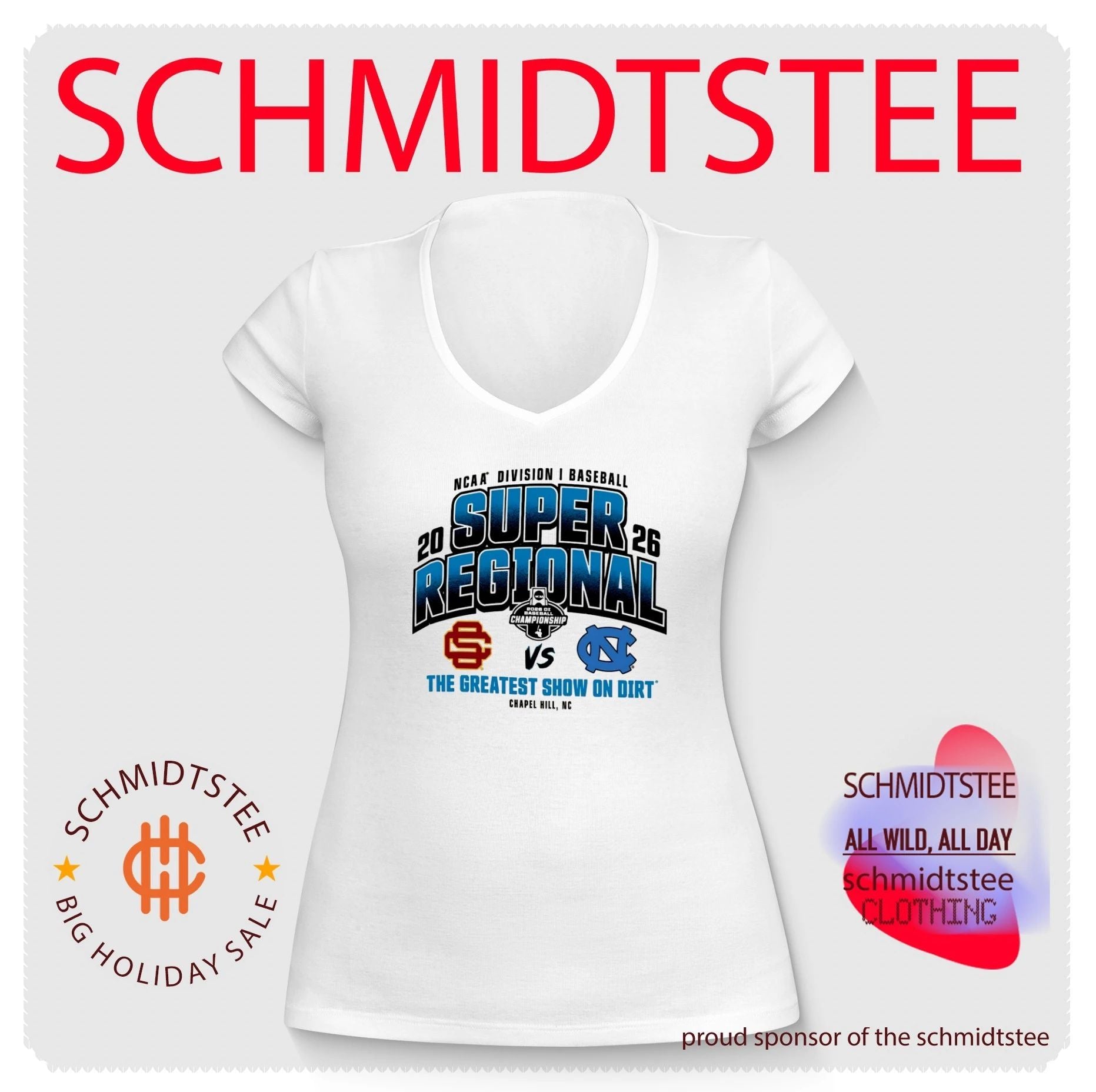 South Carolina Gamecocks vs North Carolina Tar Heels 2026 NCAA Baseball Super Regional The Greatest Show on Dirt shirt