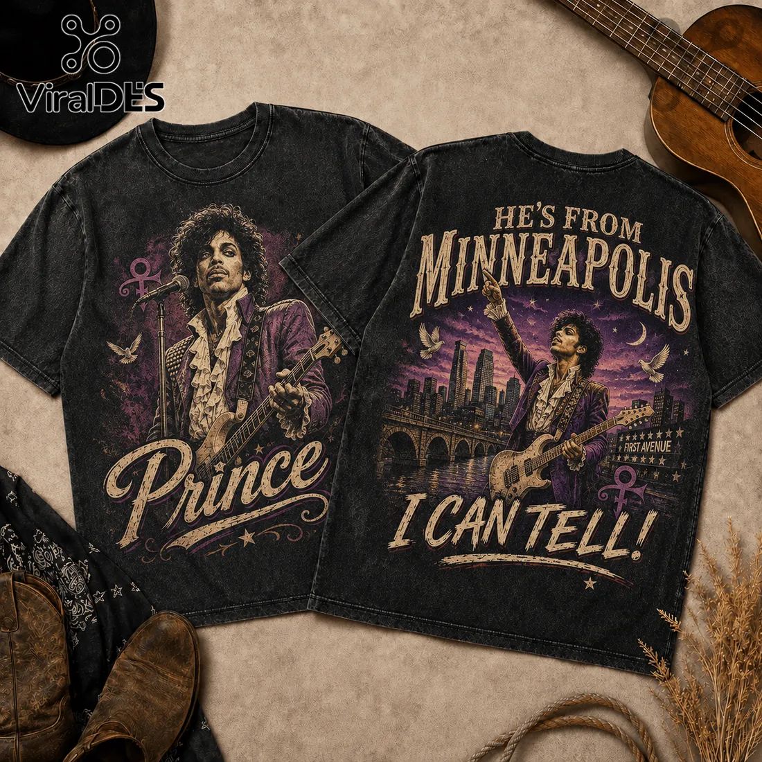 Prince Minneapolis Legacy Vintage Acid Wash T-Shirt