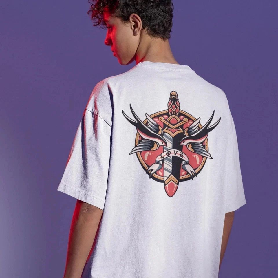 Men’s Oversized Back Printed Streetwear T-Shirt | Trendy Graphic Print Cotton