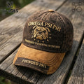 Omega Psi Phi 1911 Bulldog Distressed Baseball Cap