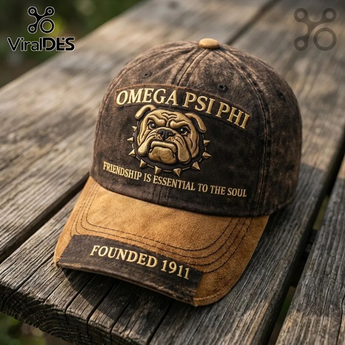 Omega Psi Phi 1911 Bulldog Distressed Baseball Cap