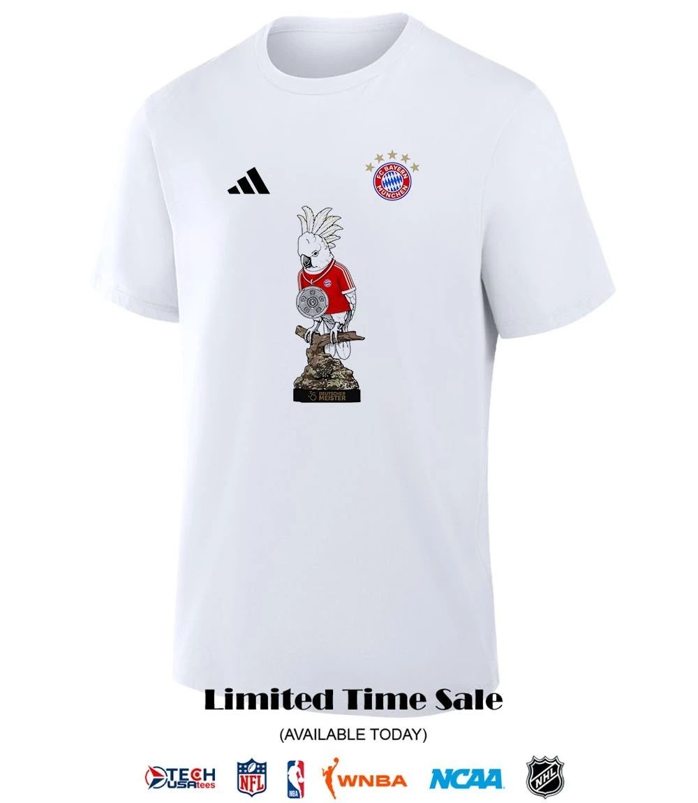 FC Bayern 2026 Bundesliga Champions Kakadu cockatoo mascot shirt