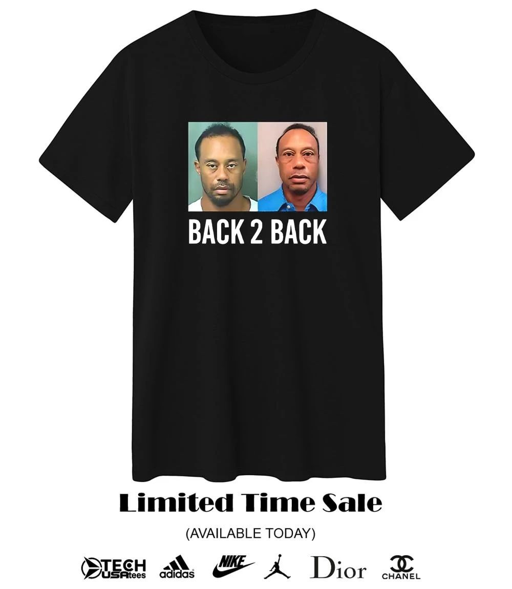 Tiger Woods back 2 back mugshot shirt