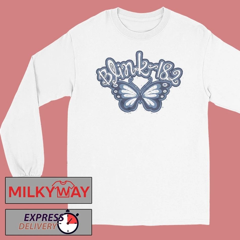Blink 182 Butterfly Limited To 25 Baby Blue T-Shirt