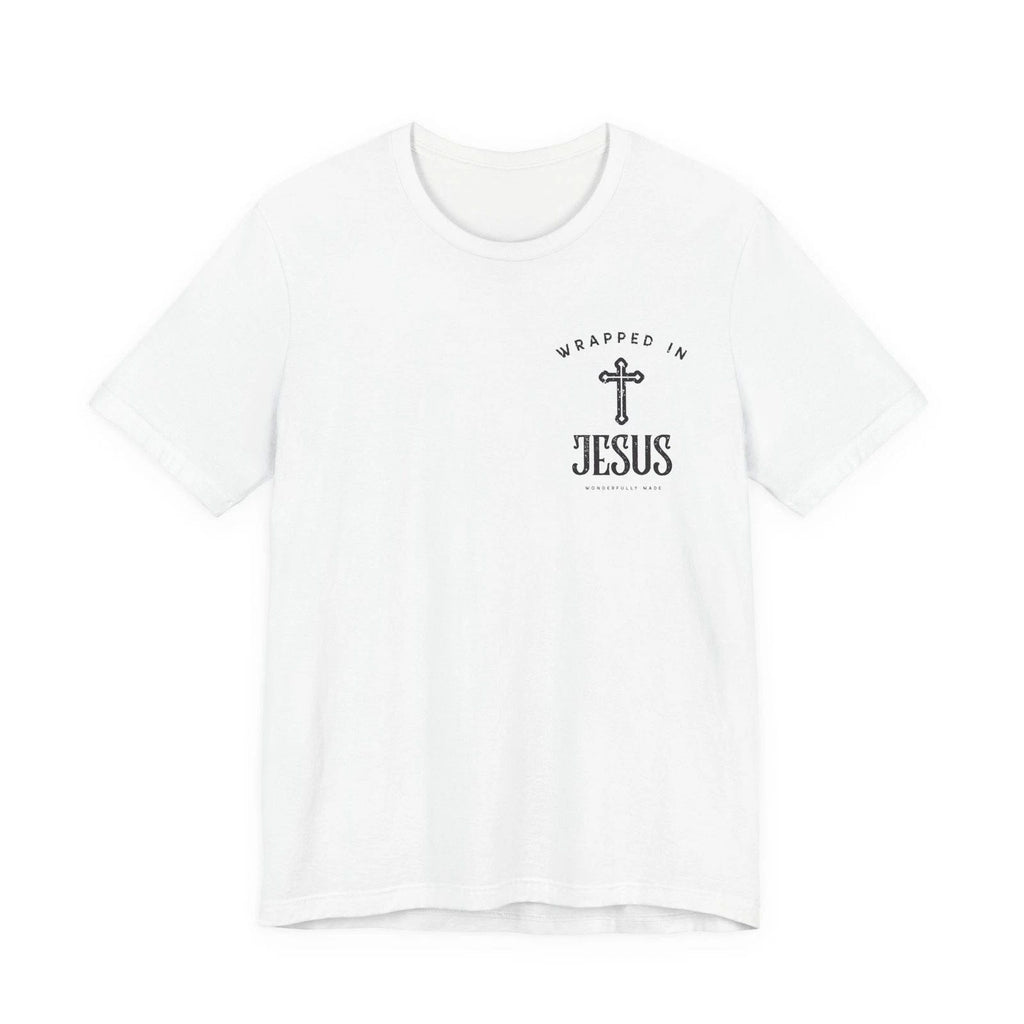 Unisex Christian Faith T-Shirt Religious Scripture Picture of Jesus.
