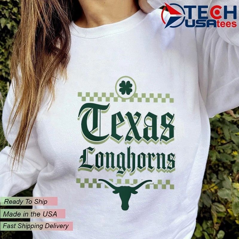 Texas Longhorns St. Patrick’s Day checkered shirt