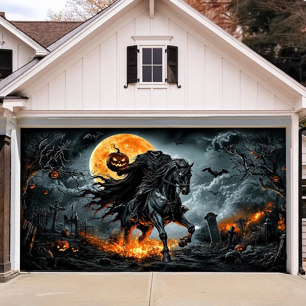 Legend Of The Headless Rider Halloween Garage Door Banner