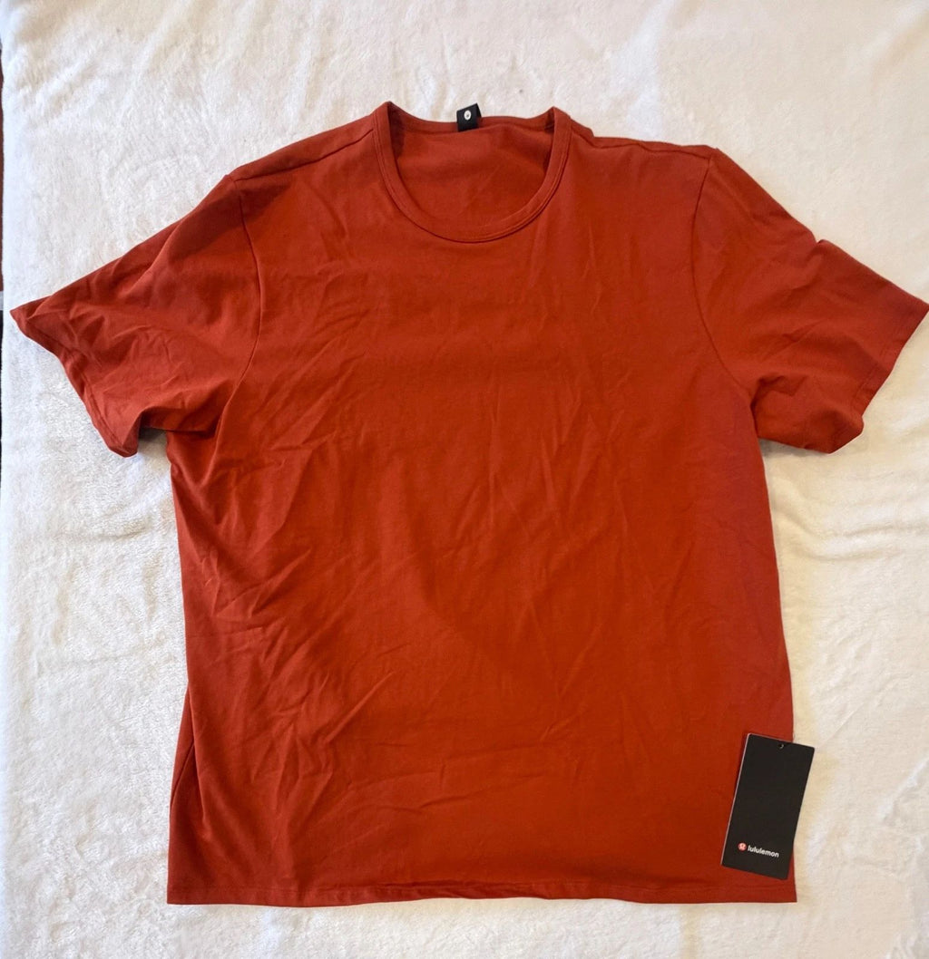 NWT Lululemon Mens Organic Cotton Classic Fit T Shirt XXL 2XL Autumn Rust Orange