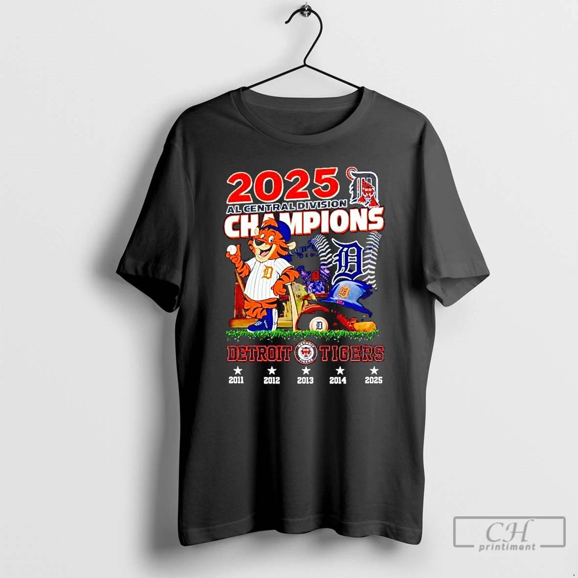 Classic Detroit Tigers 5 Time Al Central Division Champions 2025 T Shirts