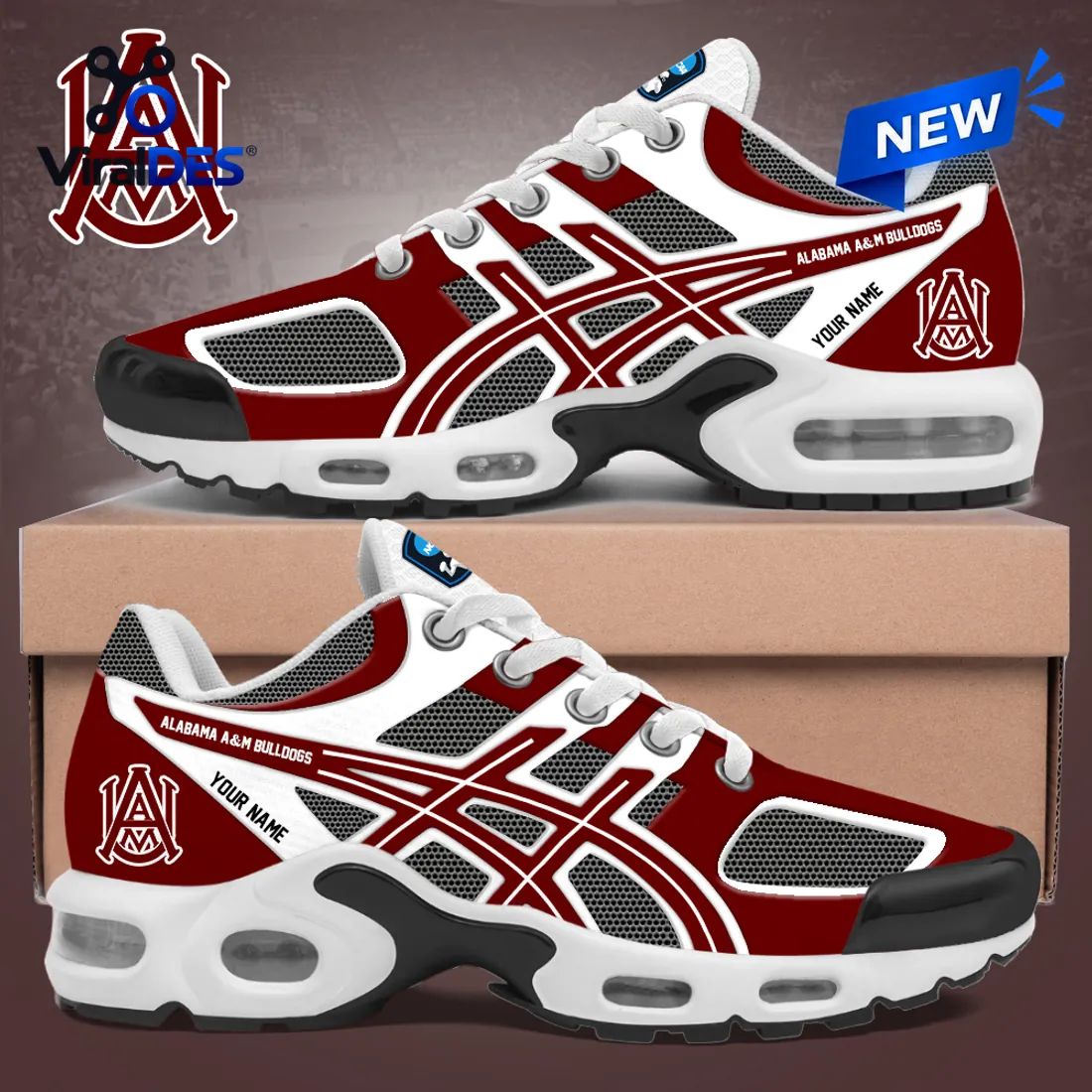 Alabama A&M Bulldogs Maroon Personalized Air Max Plus Sneakers