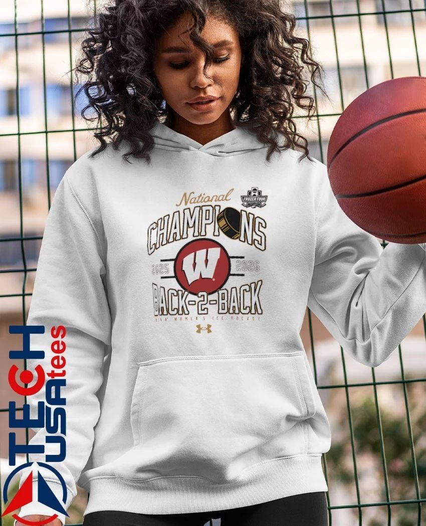 Wisconsin Badgers 2025-2026 Back 2 Back Women’s Hockey Champs shirt by uwbookstore