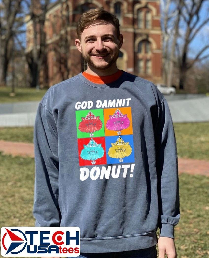 God damnit donut cat pop art shirt