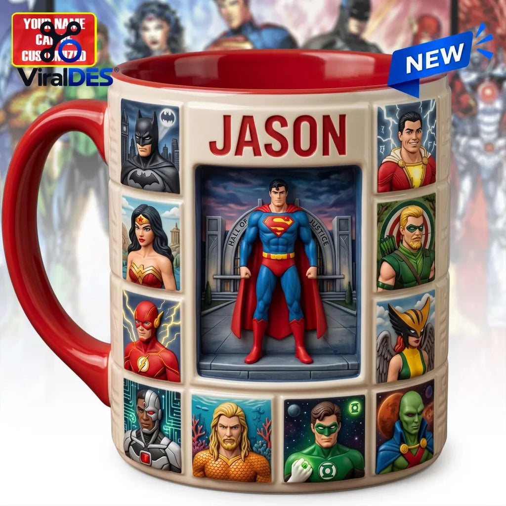 Justice League Character Diorama Ceramic Mug