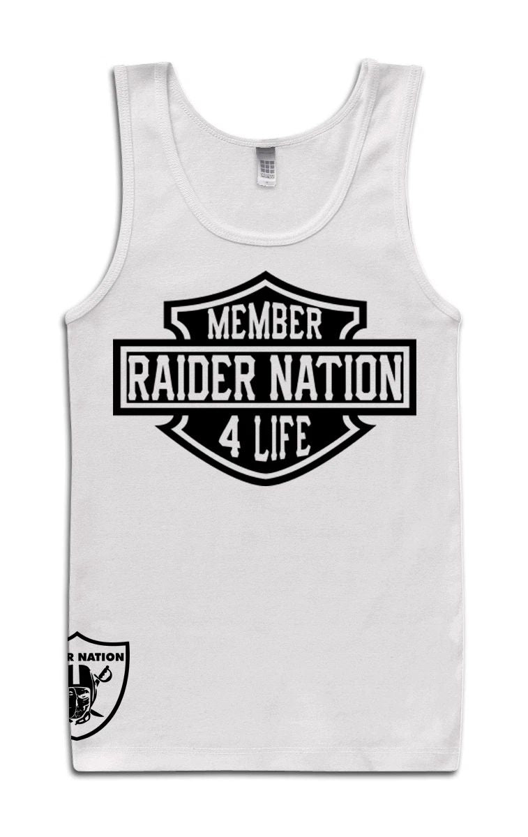 Raiders Member Raider Nation White & Black Tank Top (New) Oakland Edition