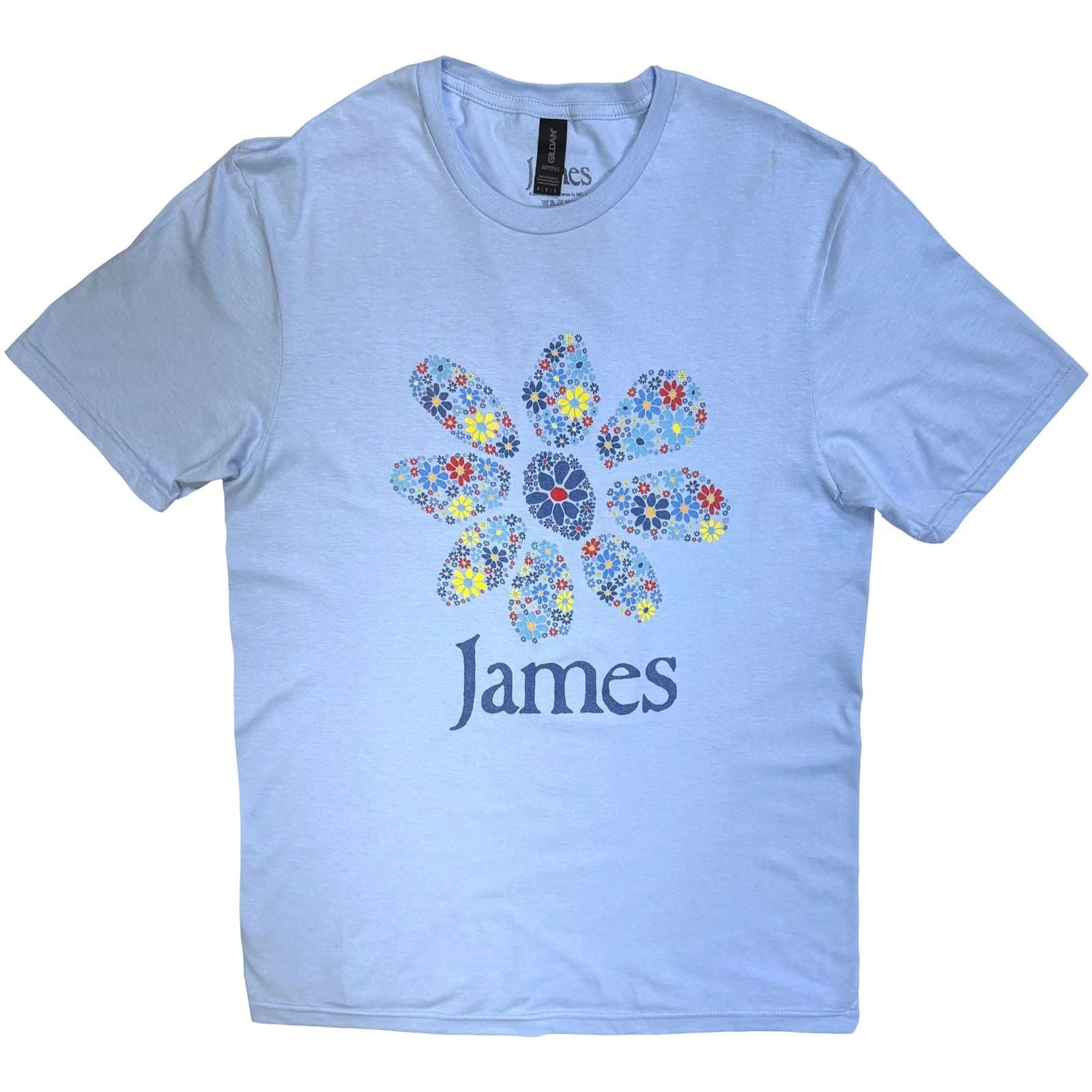 James T-Shirt: Multiple Daisy Logo (Light Blue) OFFICIAL NEW
