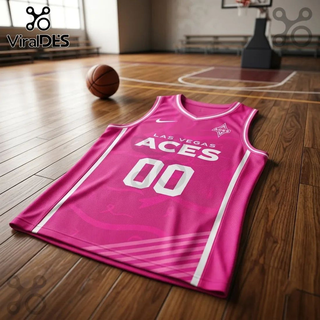 Las Vegas Aces Pink Breast Cancer Awareness Basketball Jersey