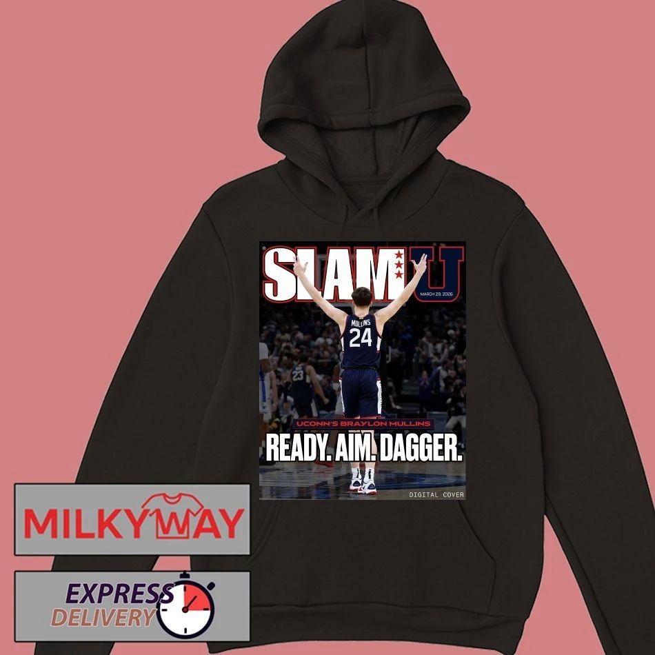 Braylon Mullins Uconn Huskies Men’s Basketball SLAMU Cover March 29 2026 Ready Aim Dagger T-Shirt