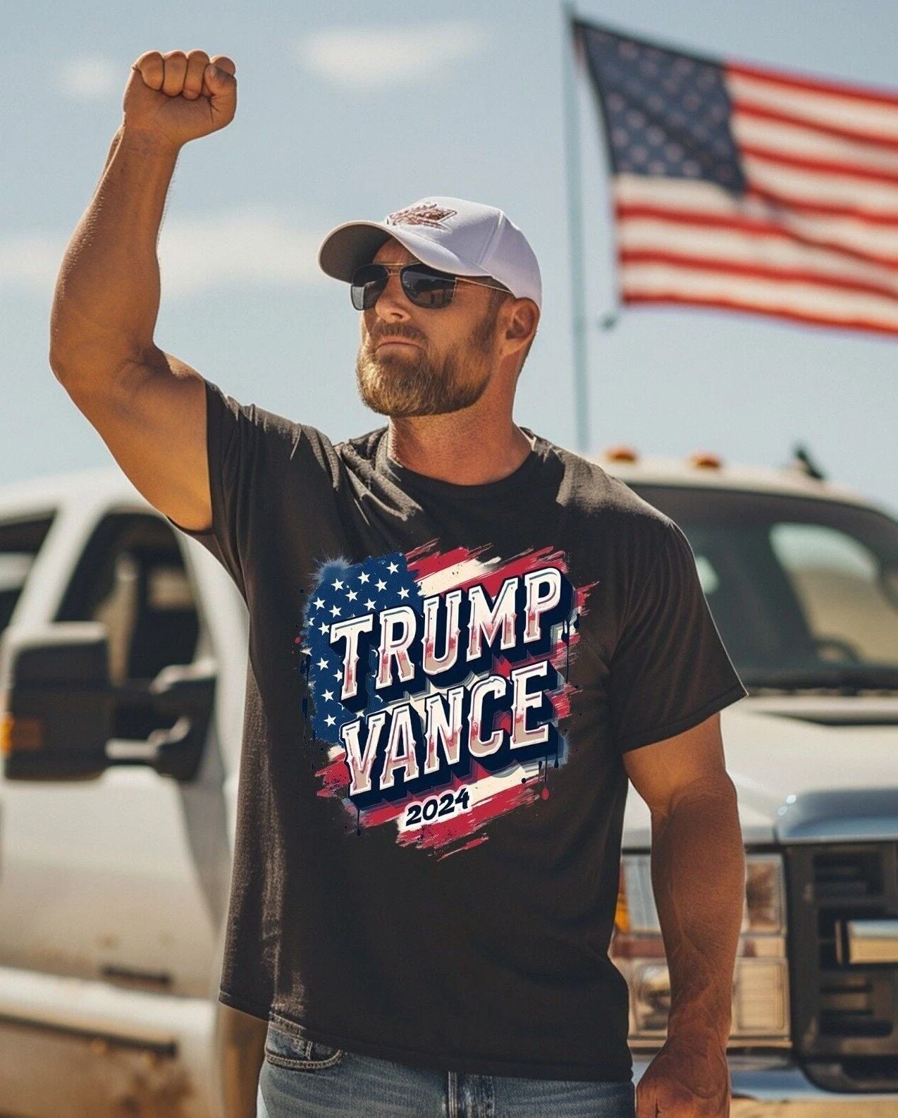 Trump Vance 2024 Take America 45 47 Missed Me Never Surrender MAGA Flag T-Shirt