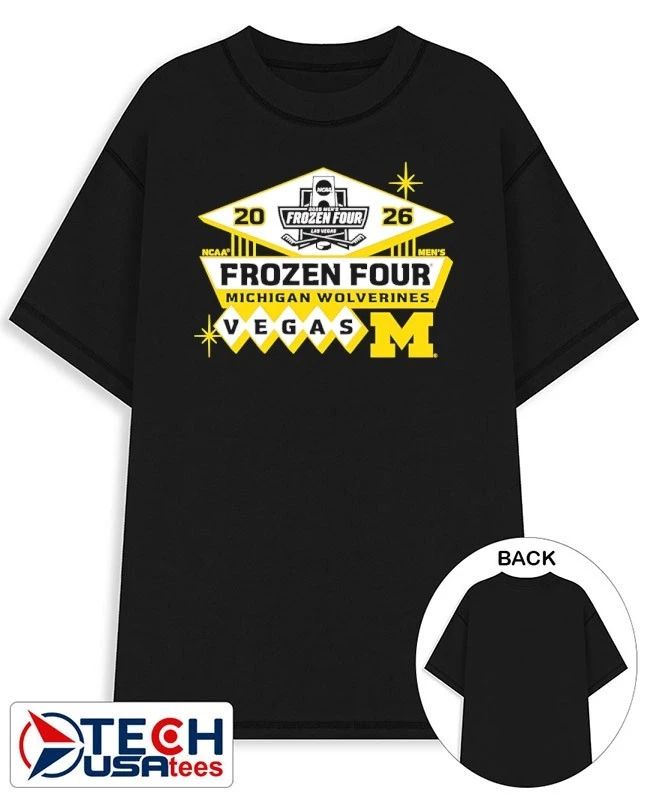 Michigan Wolverines 2026 NCAA Men’s Hockey Frozen Four Vegas logo shirt