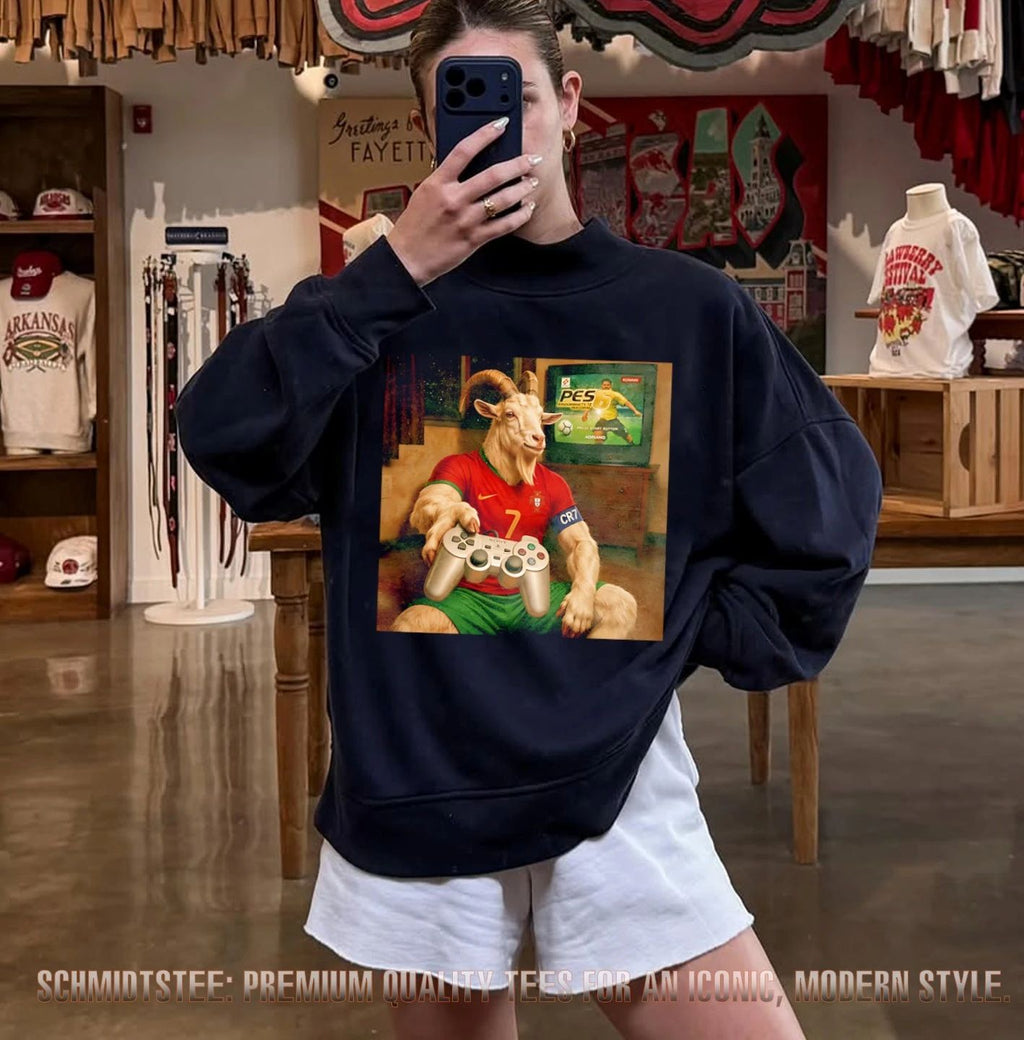 Cristiano Ronaldo the Goat that playing video game shirt