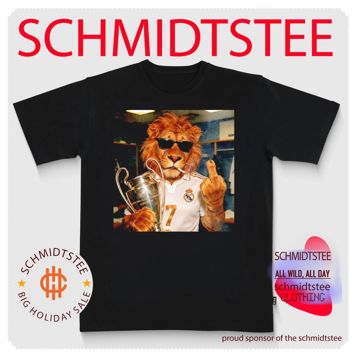 Real Madrid number 7 the wacky Lion with trophy meme shirt