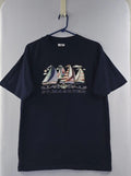 Vintage 90s St. Maarten Nautical Sailing Boat  T Shirt Graphic Tee Size Large