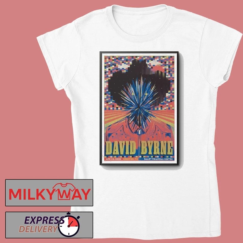 David Byrne April 24 2026, Houston TX Poster shirt