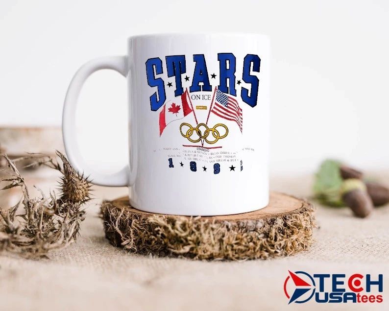 Stars on ICE Olympic 1992 Canada vs USA flags shirt
