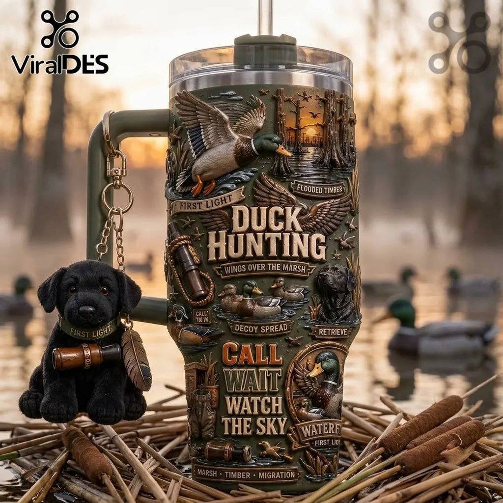 Duck Hunting Flooded Timber 40oz Handle Tumbler