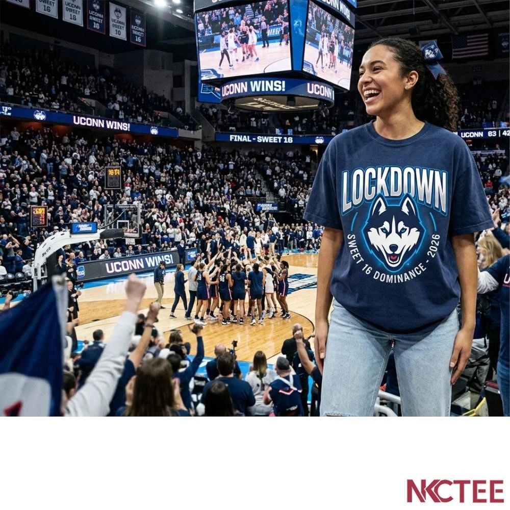 NKCtees 2026 NCAA women’s basketball Tournament Sweet 16 UConn connecticut huskies 63 42 UNC lockdown shirt