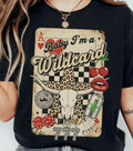 Trendy Cowgirl Wild Card Collage T-shirt, Western Graphic Quotes Tee Designs