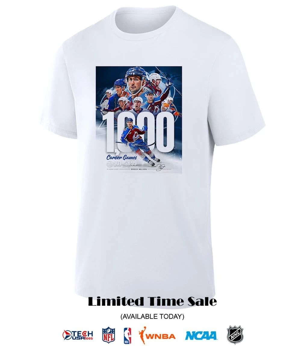 Colorado Avalanche Brock Nelson 1000 Career Games poster shirt