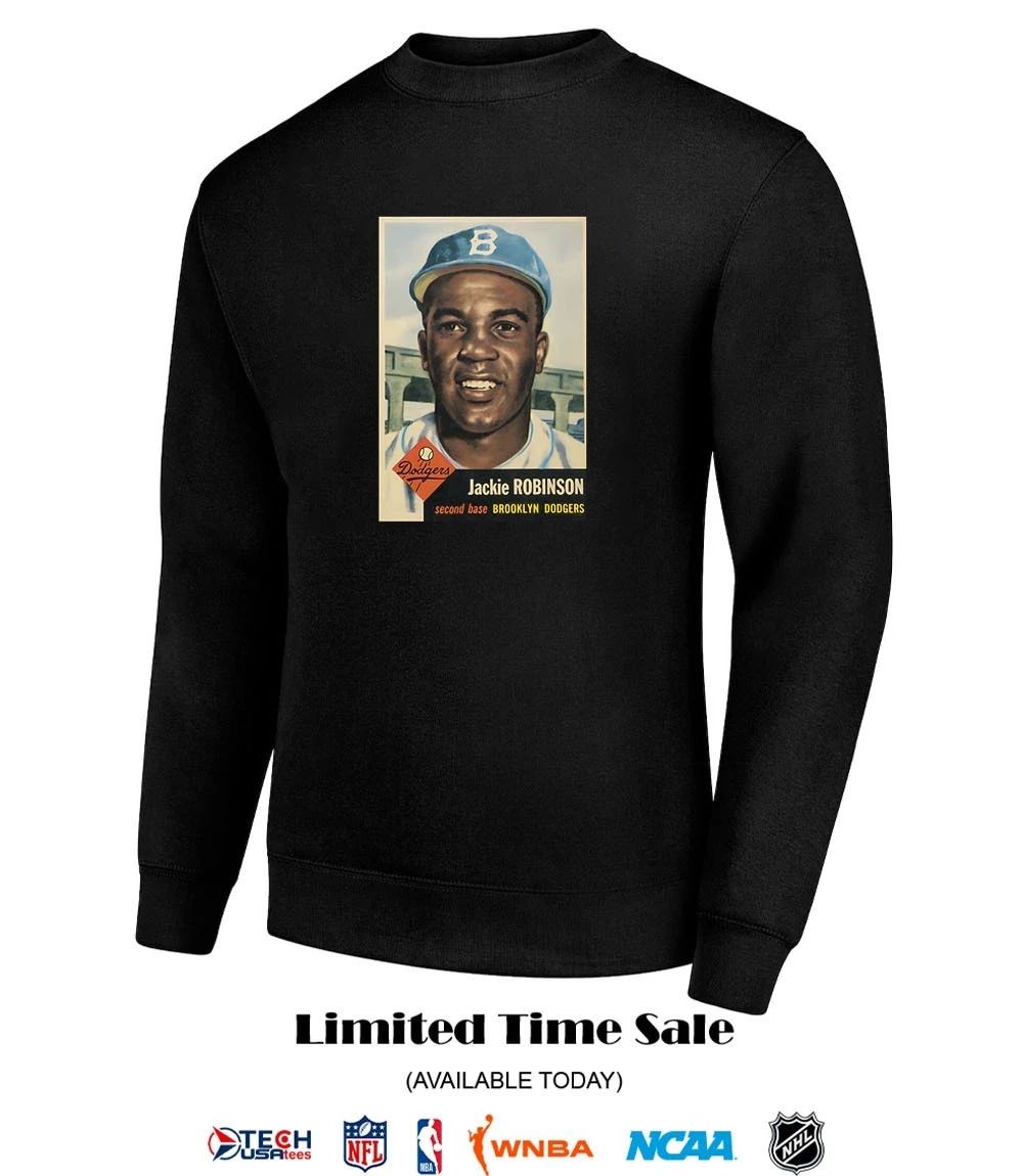 Jackie Robinson Brooklyn Dodgers Topps Baseball card T-shirt