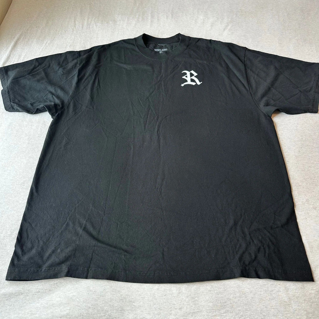 Resilient Mens 3XL Black Graphic T-Shirt Old English R Logo Est 2025 Streetwear