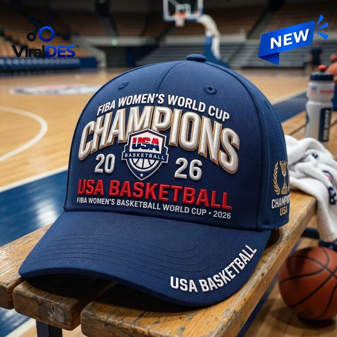 USA Basketball 2026 World Cup Champions Navy Baseball Cap