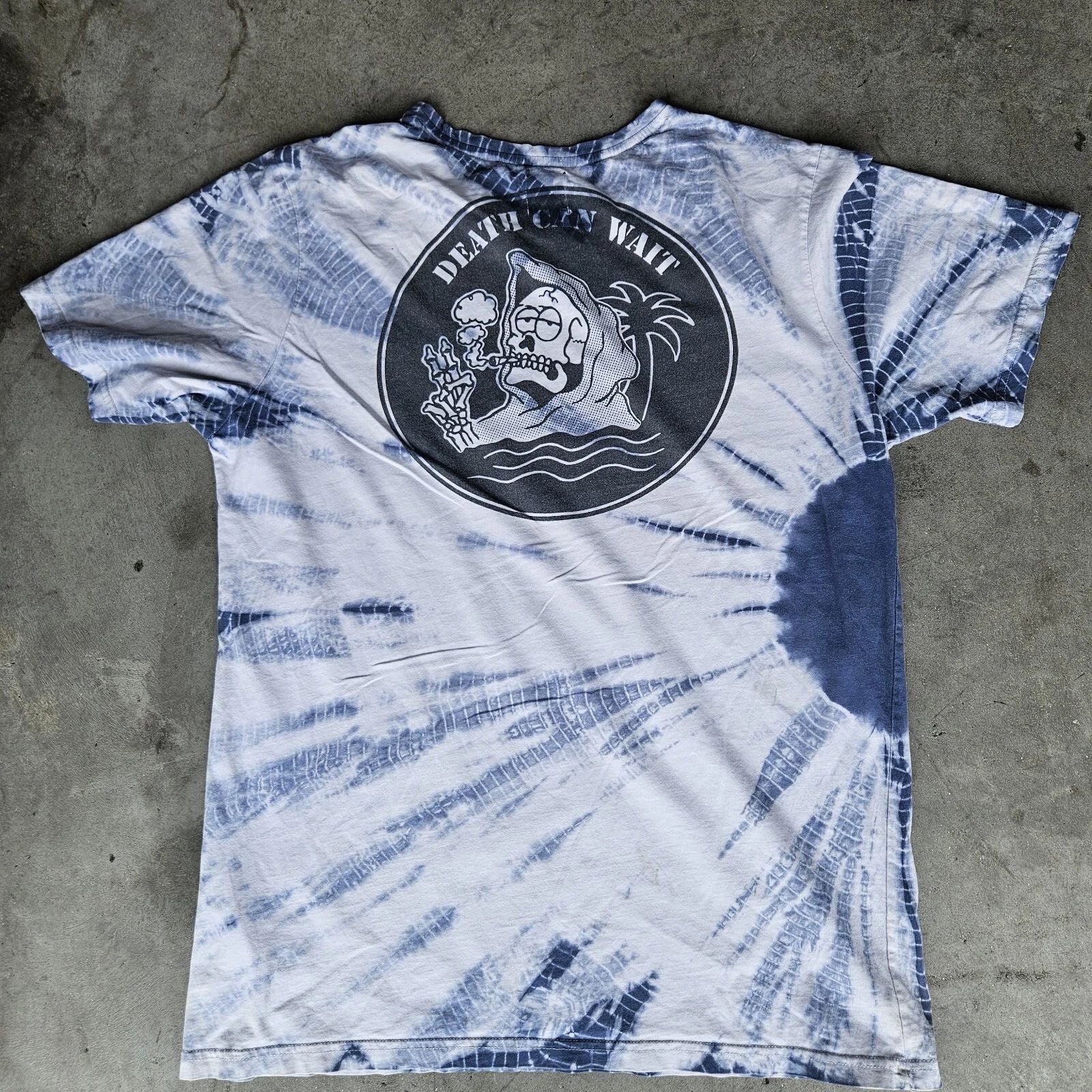 Quiksilver Tie Dye Surf Aesthetic Tee Shirt Preowned Size L Large